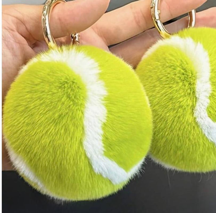 Fluffy Tennis Ball Bag Keychain/Charm