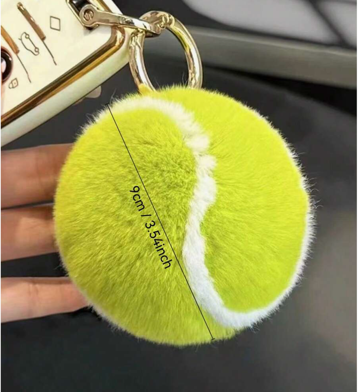Fluffy Tennis Ball Bag Keychain/Charm
