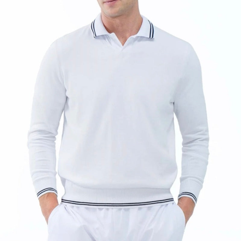 InPhorm Men's Classic V-Neck Sweater - White/Midnight