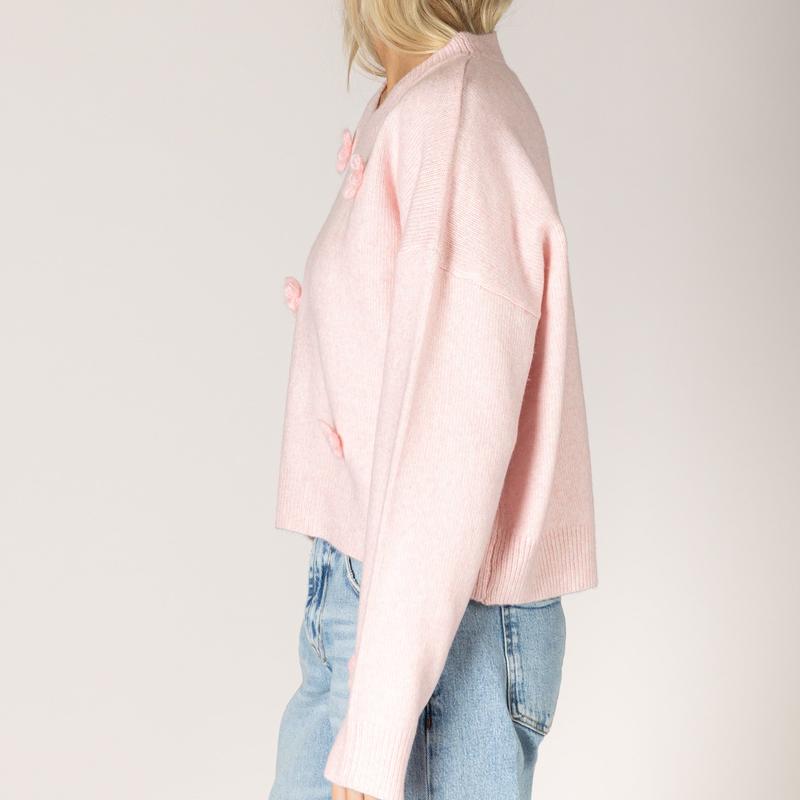Lyla & Luxe Jessie Flower Sweater - Primrose Pink