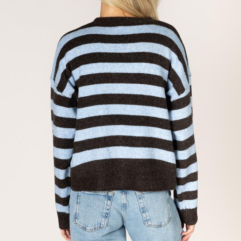 Lyla & Luxe Jessie Heart Sweater - Brown/Sky