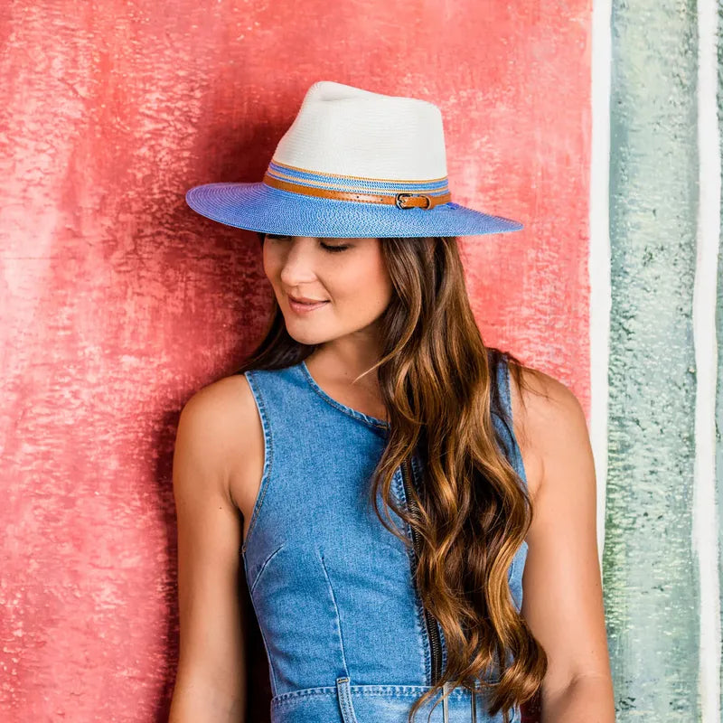 Wallaroo Kristy Hat - Ivory/Ice Blue