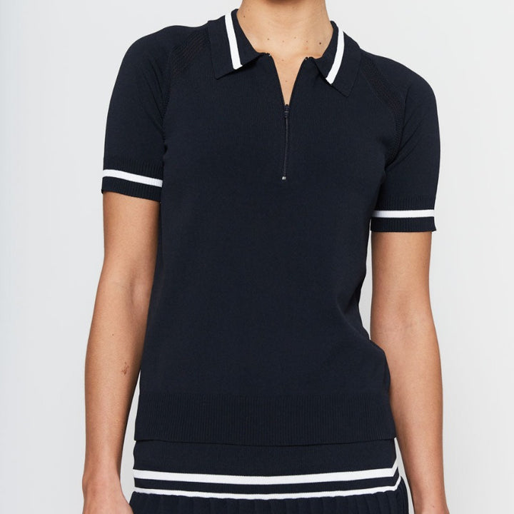 L'Etoile Jersey S/S Polo - Navy/White