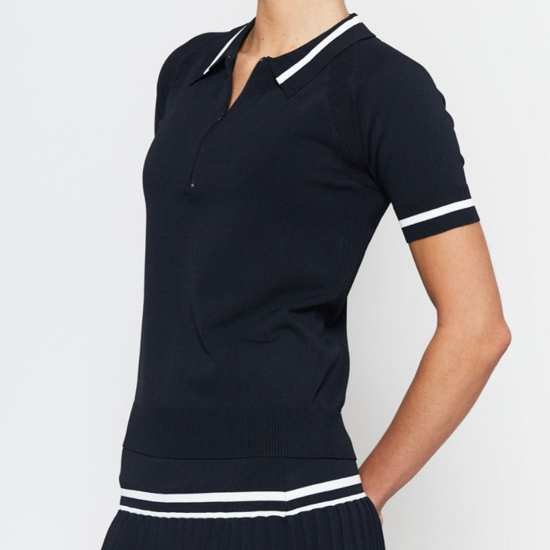 L'Etoile Jersey S/S Polo - Navy/White