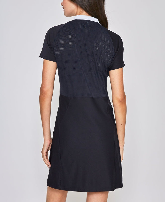 L'Etoile Mesh Zip Performance Dress - Navy/White