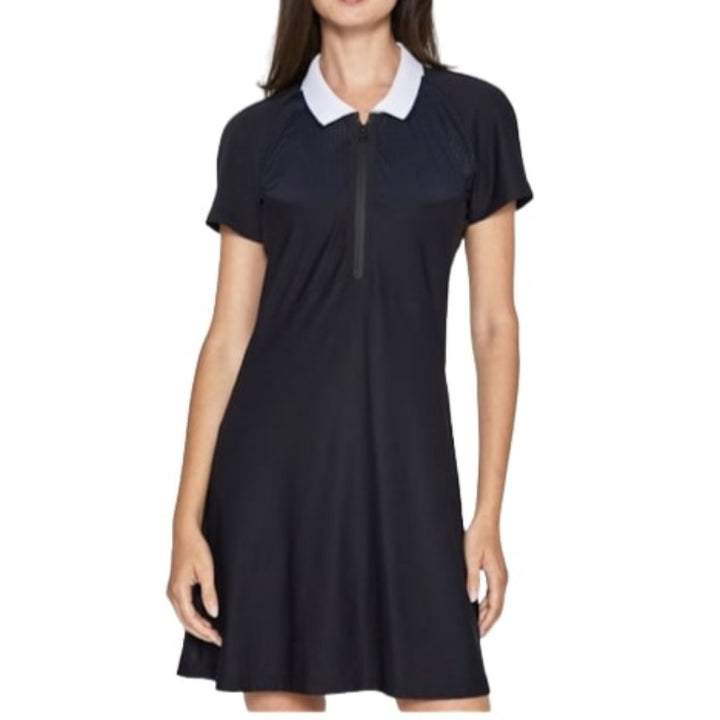 L'Etoile Mesh Zip Performance Dress - Navy/White