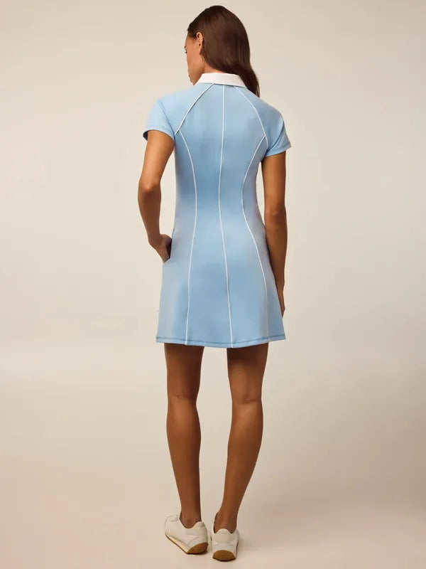 Greyson Soleil S/S Polo Dress - Light Blue