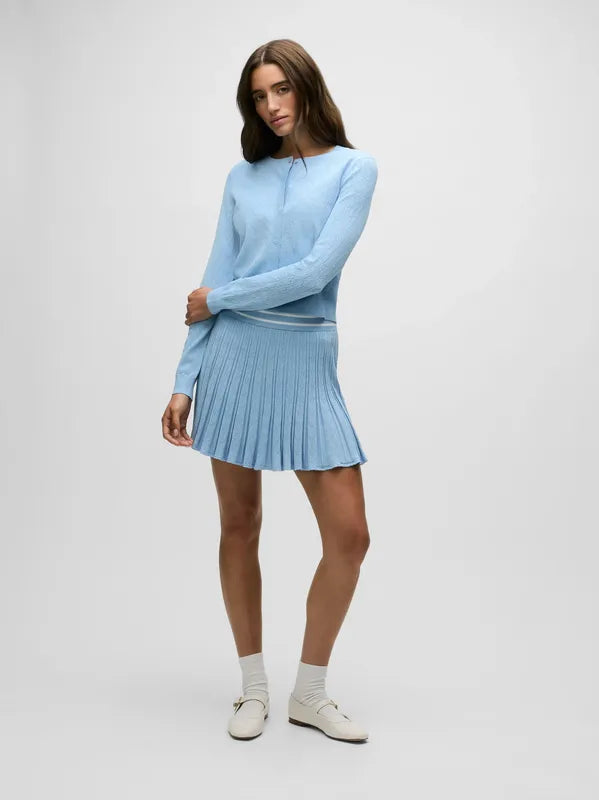 Greyson Pointelle Skirt - Wolf Blue
