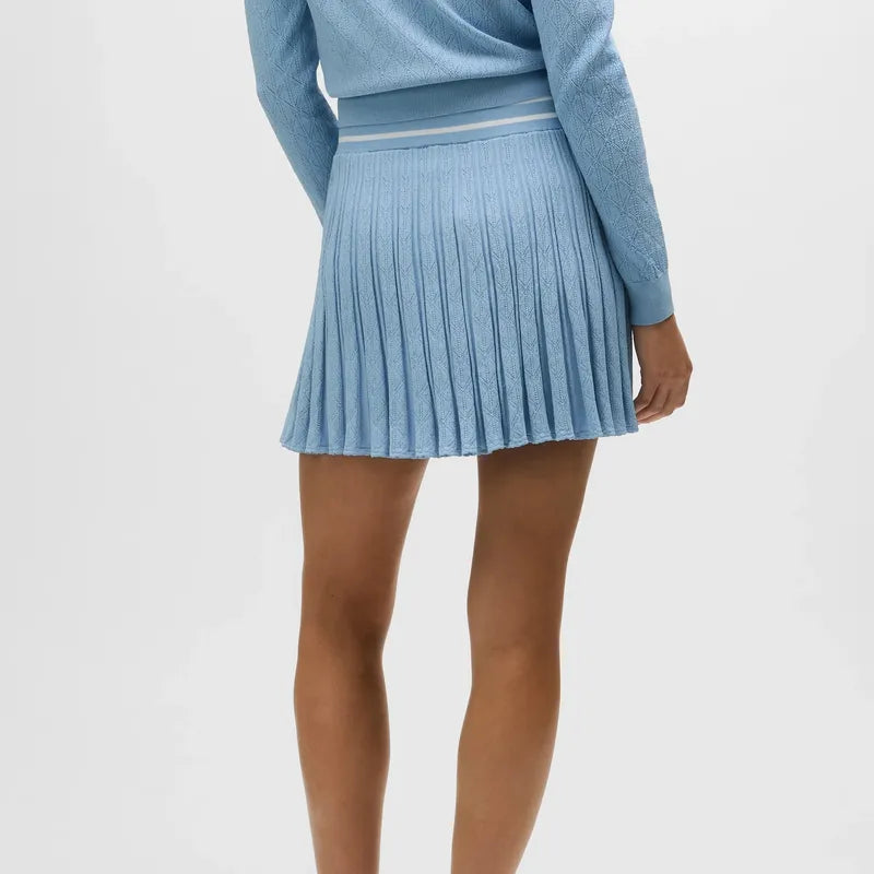 Greyson Pointelle Skirt - Wolf Blue