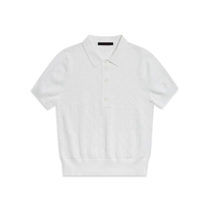 Greyson Pointelle S/S Polo - White