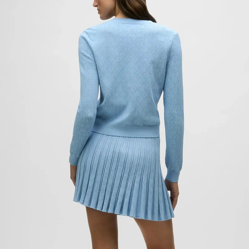 Greyson Pointelle Cardigan - Light Blue