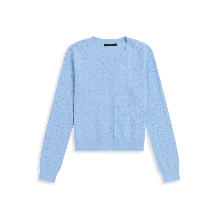 Greyson Pointelle Cardigan - Light Blue
