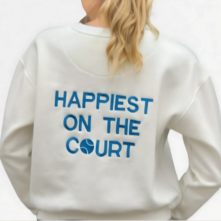 CourtLife Happiest On The Tennis Court Sweatshirt - Various Colours