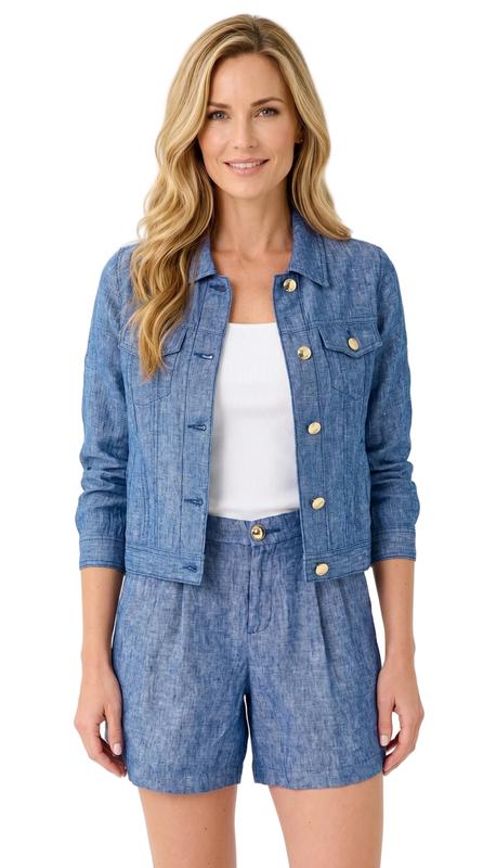 Lilly Pulitzer Seaspray Linen Jacket - Starlight Navy