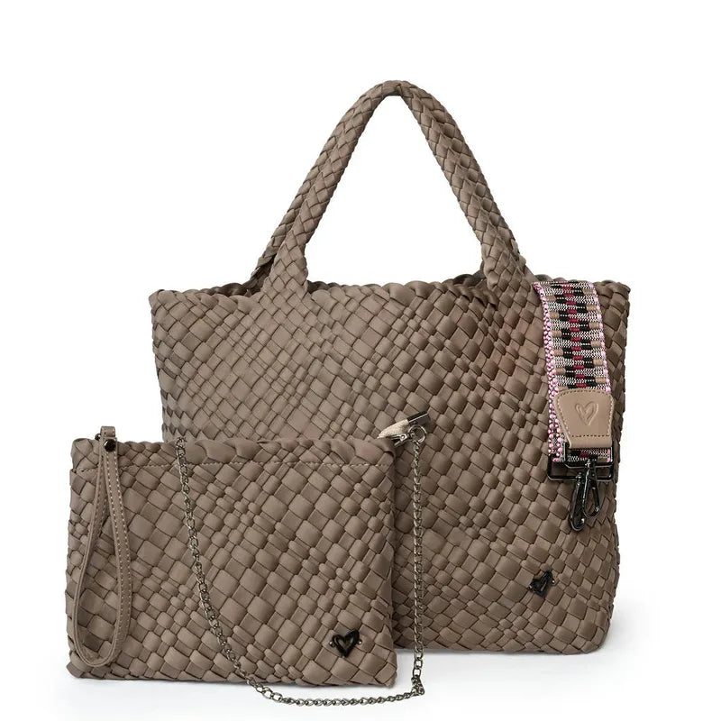 preneLOVE London Large Woven Tote - Buff