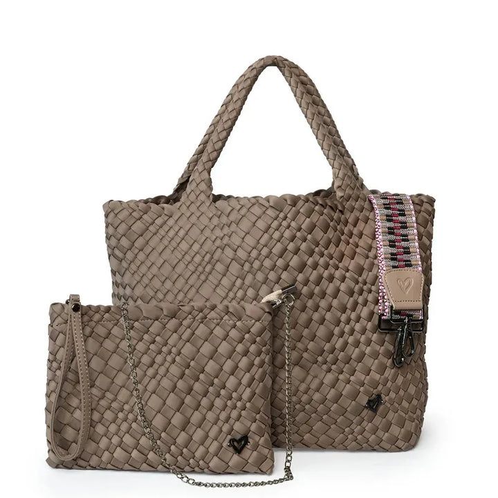 preneLOVE London Large Woven Tote - Buff