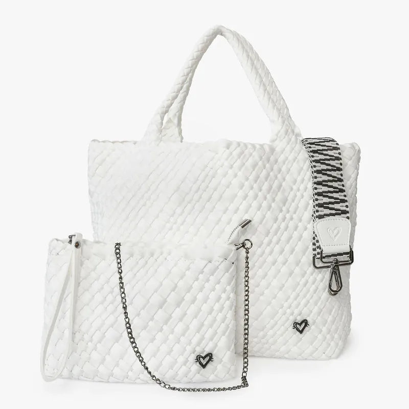preneLOVE London Large Woven Tote - White