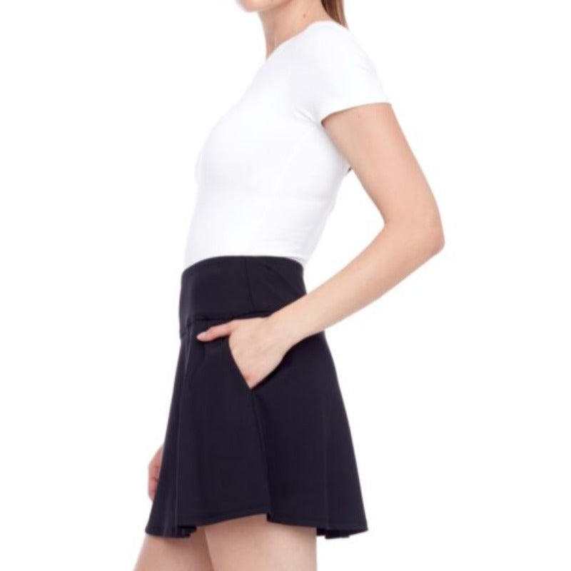 Swing Control Solid Airspun Skort - Navy