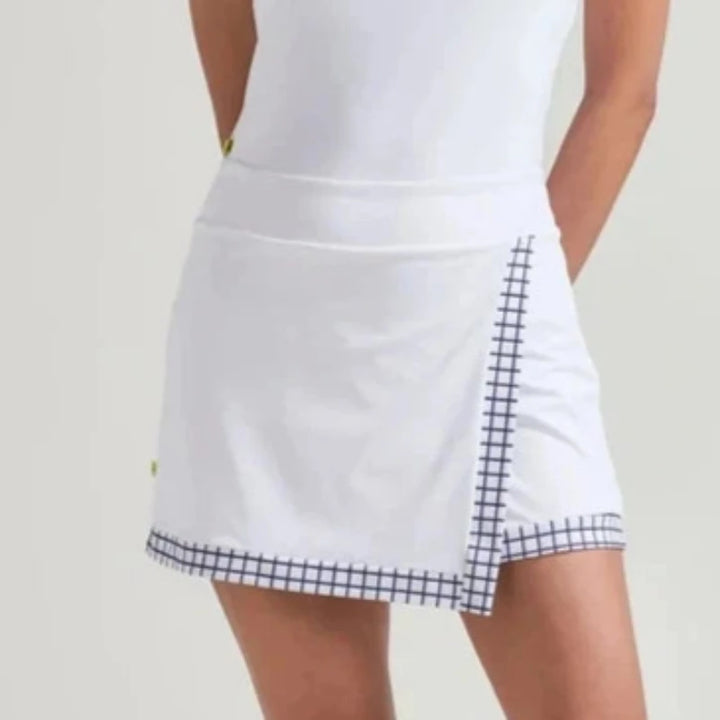 L'Oeuf Poché Mod Wrap Skort - White/Check