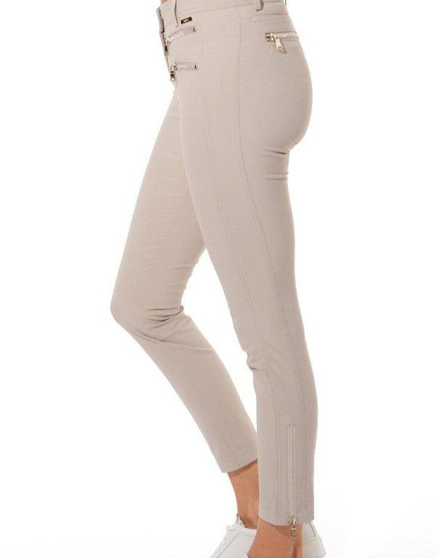 MDC Double Zip Ankle Pants - Taupe