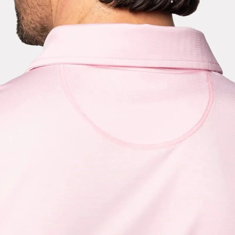 Golftini Men's Stripe Tech Polo - White/Pink