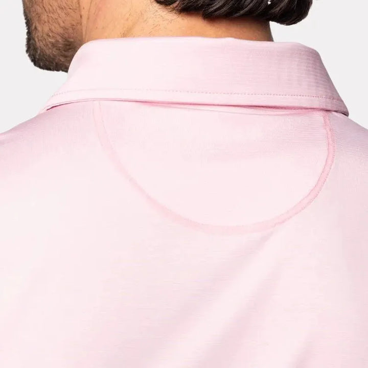 Golftini Men's Stripe Tech Polo - White/Pink