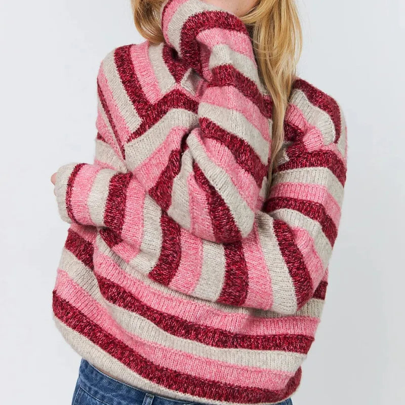 Lolly's Laundry Macie Stripe Sweater - Pink