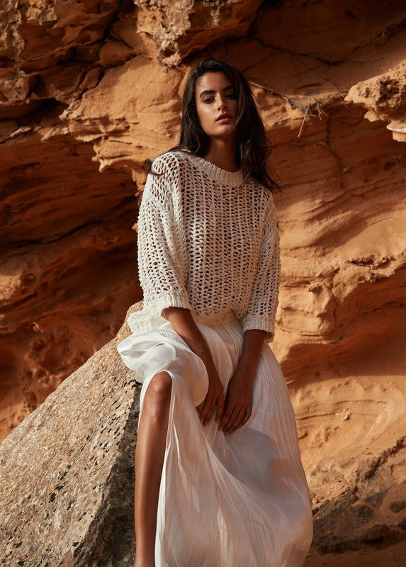 Marc Aurel Chunky S/S Sweater - White