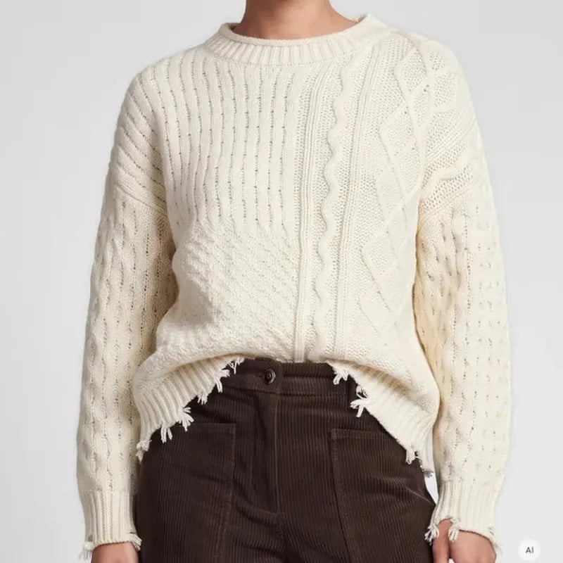 Marc Aurel Cable Sweater - Ivory