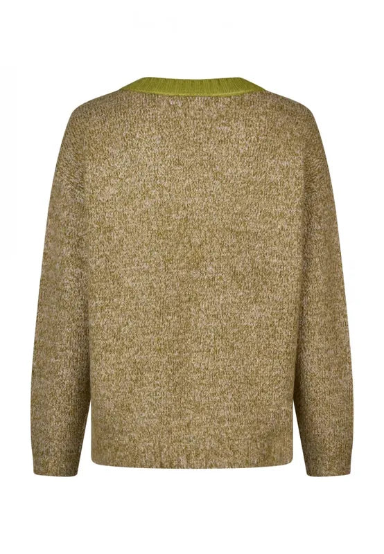 Marc Aurel Colour Block Sweater - Chartreuse/Sand
