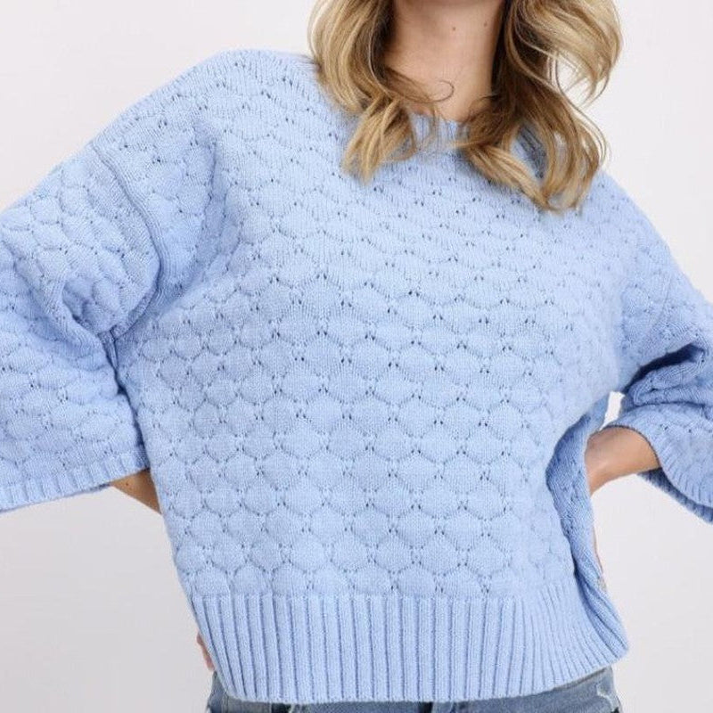 Monari 3/4 Sleeve Sweater - Blue