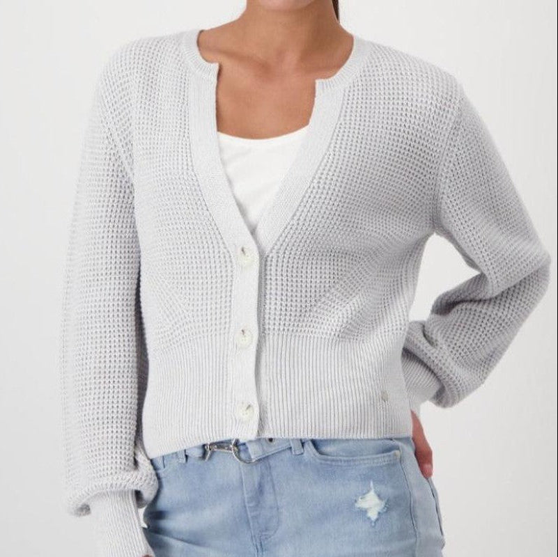Monari Waffle Cardigan - Grey