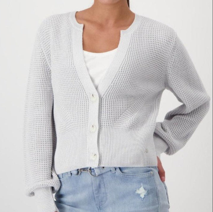 Monari Waffle Cardigan - Grey