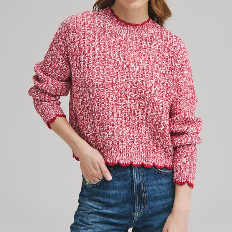 Autumn Cashmere Tipped Ladder Sweater - Scarlett Combo