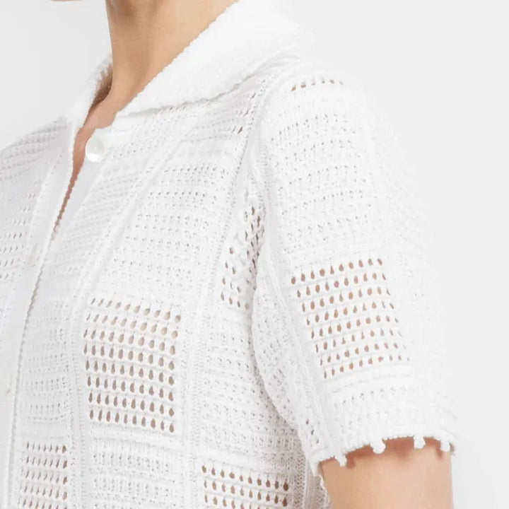 Autumn Cashmere Patchwork Shirt - White