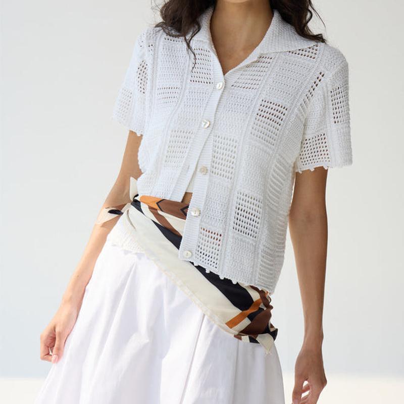 Autumn Cashmere Patchwork Shirt - White
