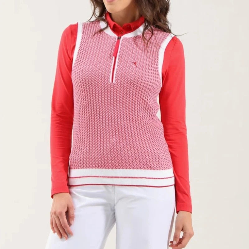 Chervò Nerissa Cotton Knit Vest - Red