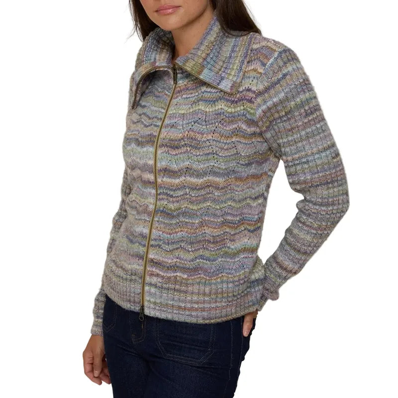 Autumn Cashmere Spacedye Basketweave Jacket - Vintage Blue
