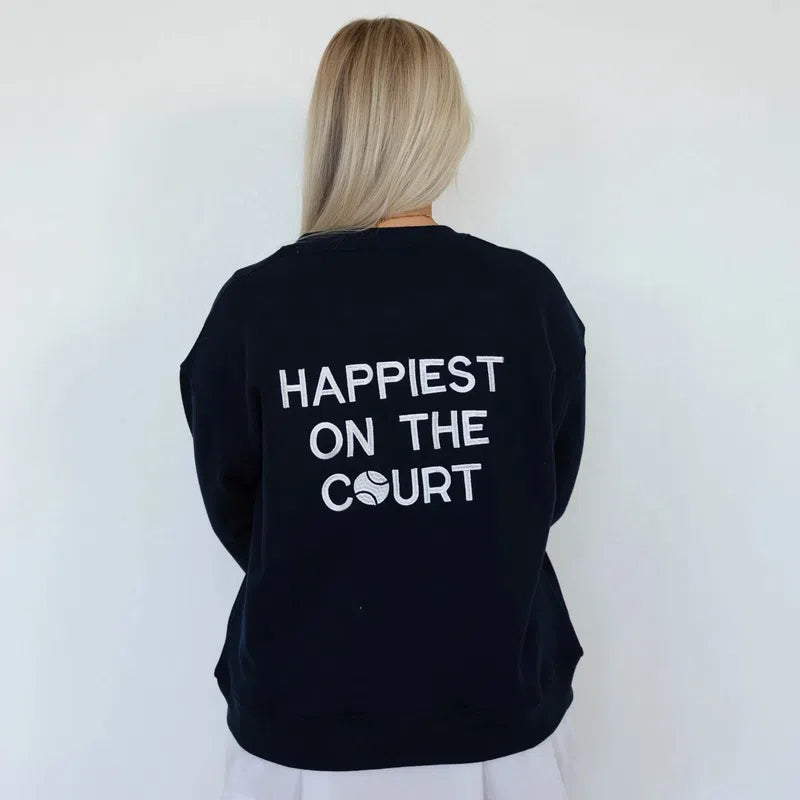 CourtLife Happiest On The Tennis Court Sweatshirt - Various Colours