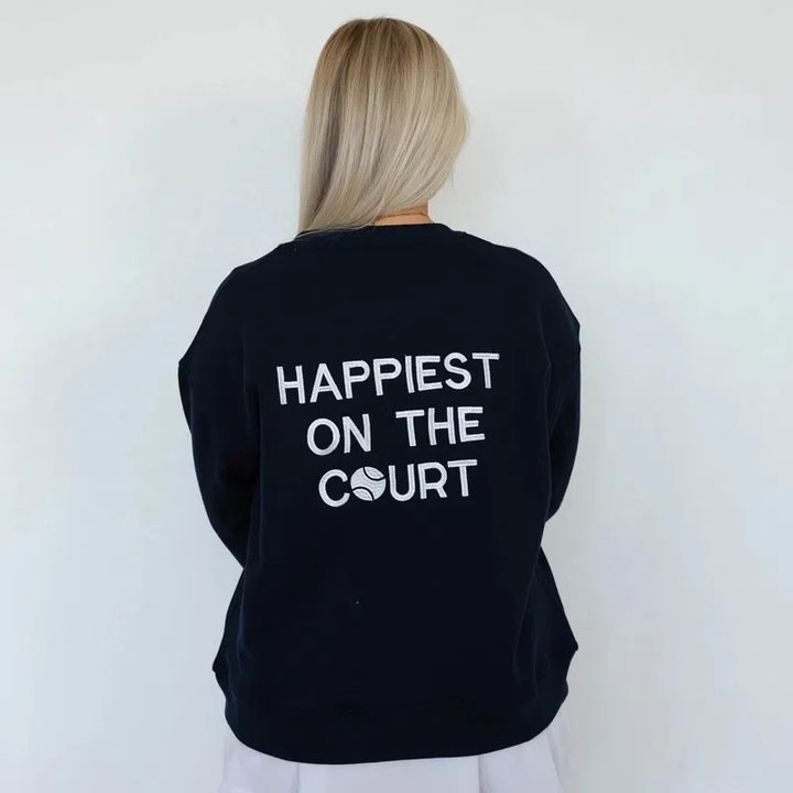 CourtLife Happiest On The Tennis Court Sweatshirt - Various Colours