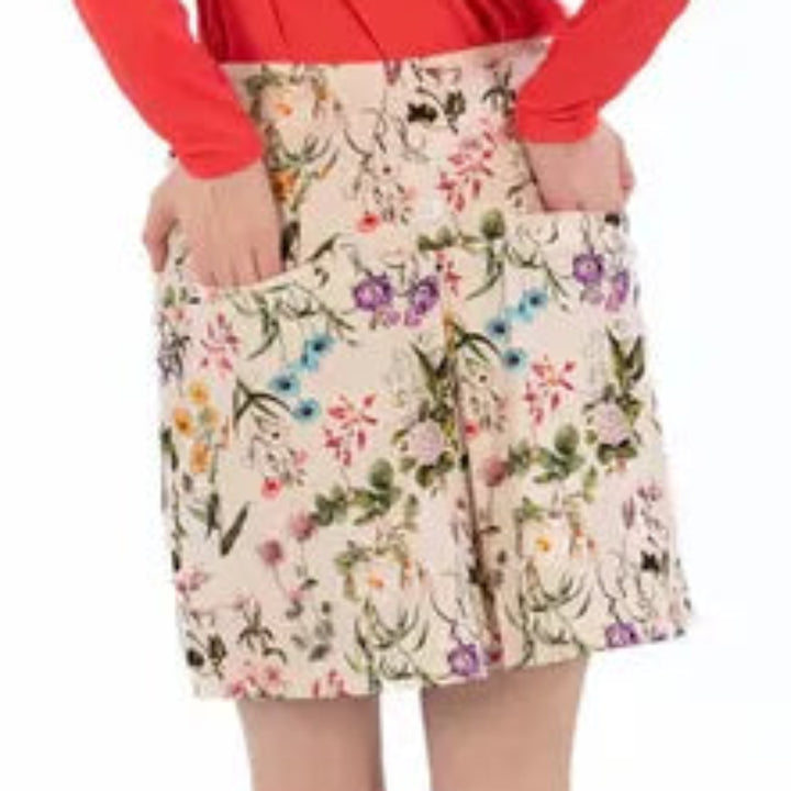 Foray Golf Notched Hem Skort - Mille Fleurs