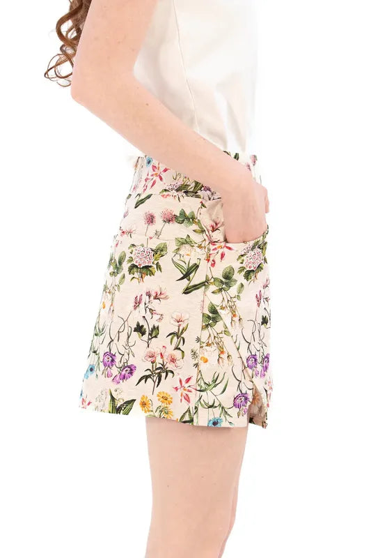 Foray Golf Notched Hem Skort - Mille Fleurs