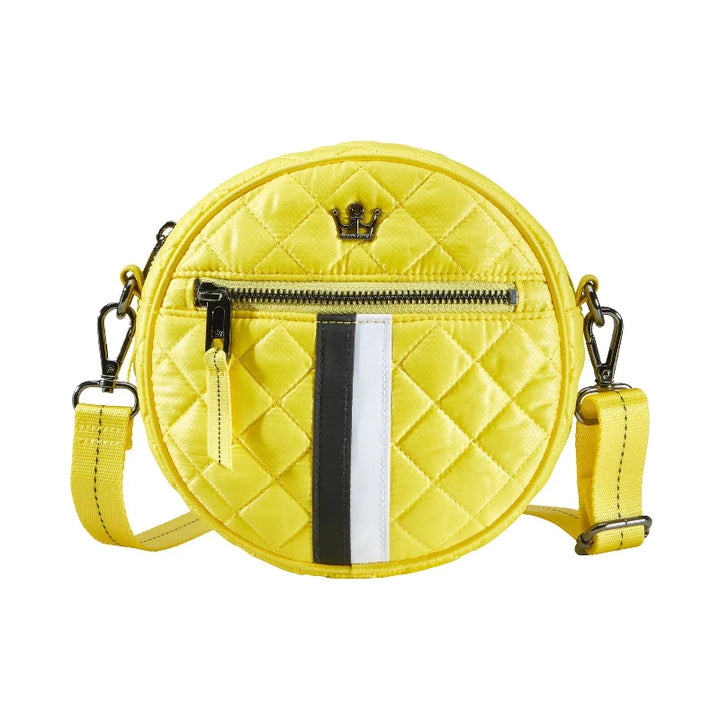 Oliver Thomas Round Bag - Citron/Black Stripe