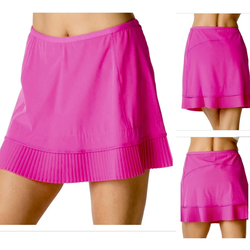 IBKUL Crystal Pleat Skort 18" - Hot Pink