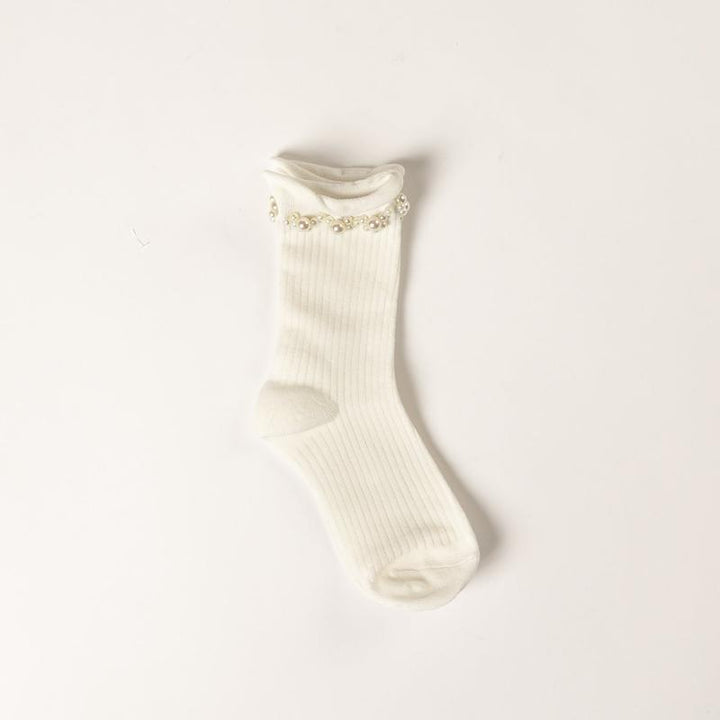 Lyla & Luxe Pearl Bow Socks