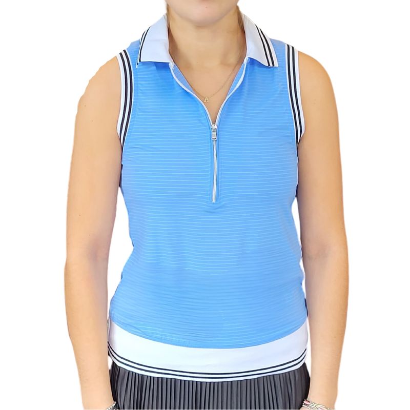 InPhorm Phoebe S/L Polo - Sky/White