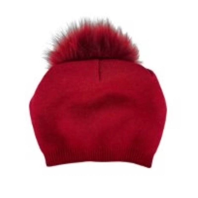 PNYC Evelyn Beanie (Faux Fur) - Red