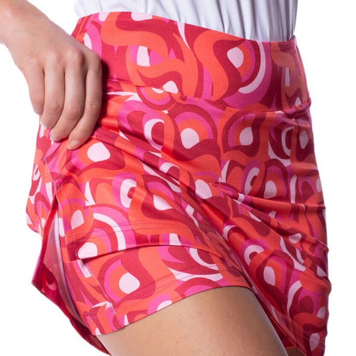 Golftini Reckless Pull-On Skort - Pink/Orange