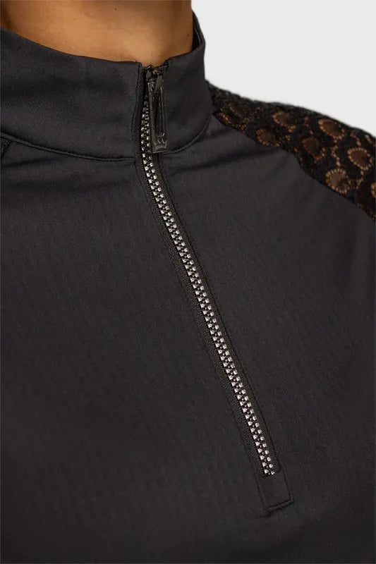 Kastel Lace S/S Top - Black