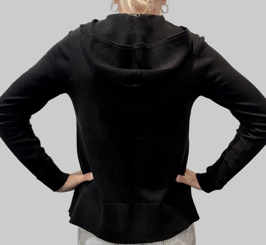 Atelier by Lyse Spenard Hooded Zip Sweater - Black